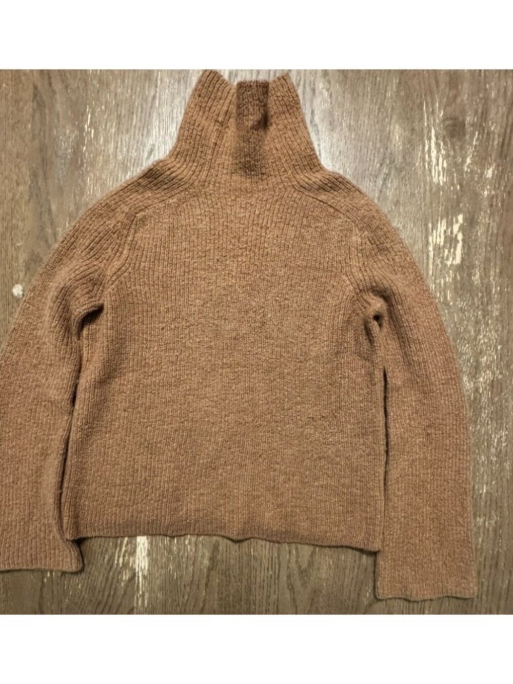 Reformation Turtleneck 100% Alpaca Knit Sweater Sz Small Camel Tan Minimalist